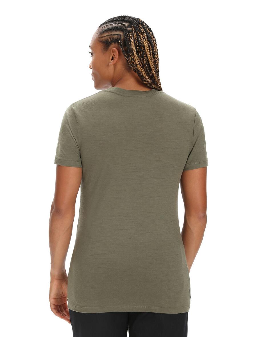 Women's Icebreaker Merino Tech Lite II Short Sleeve T Shirts Loden | CA 1369NWYB